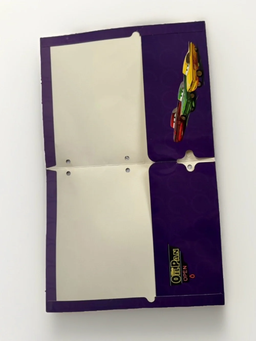Vintage Disney Pixar Cars 2 Pocket Folder Lightning McQueen Radiator Springs